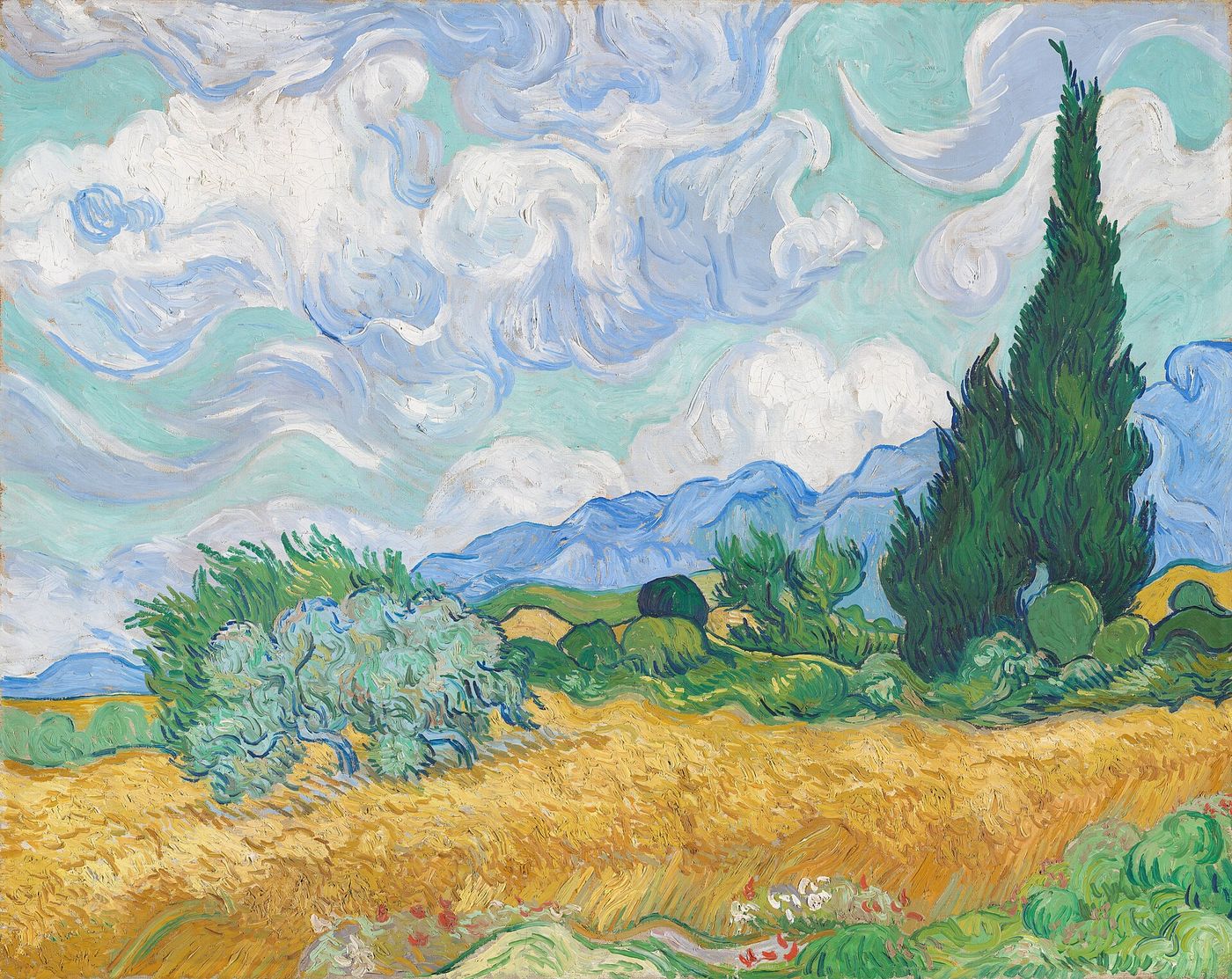 Van Gogh — a wheat field under open sky